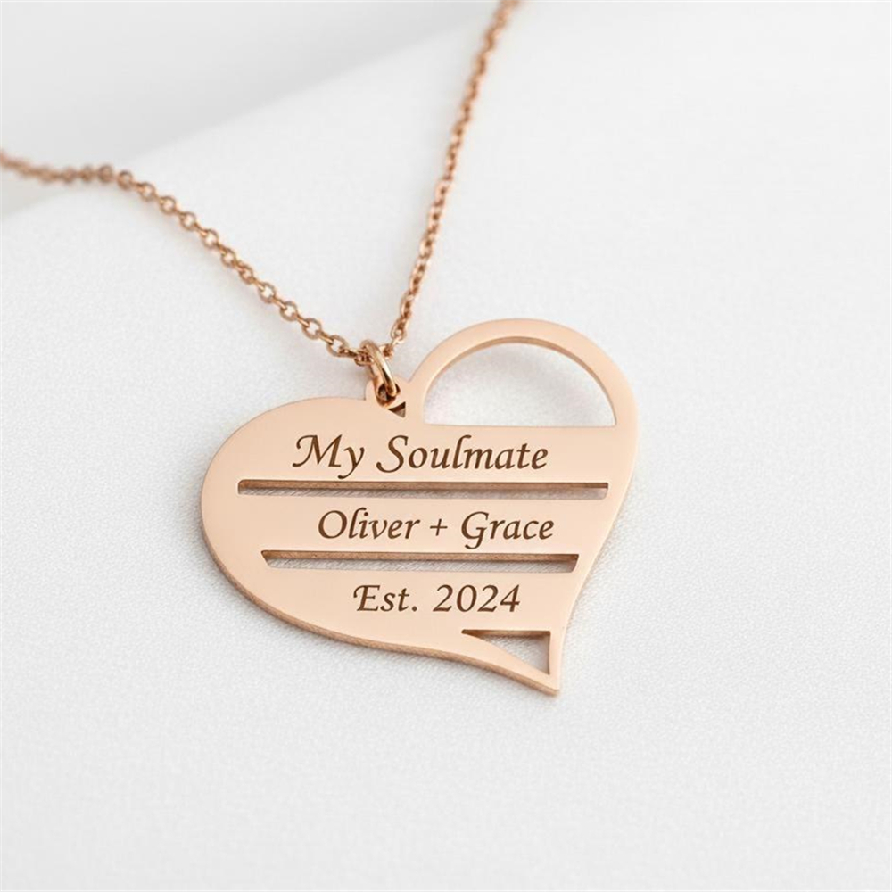 Custom Heart Necklace Stainles - Birth Flower Necklace recension och pris
