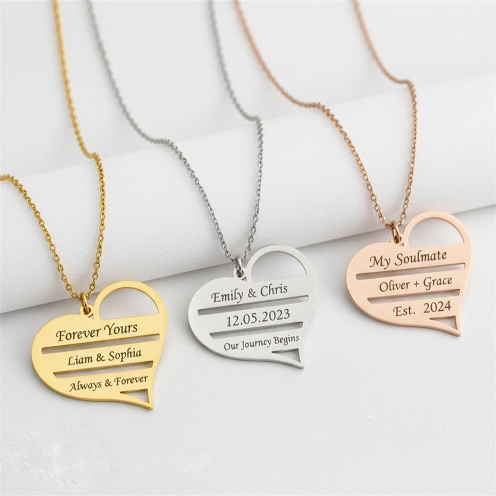 Custom Heart Necklace Stainles - Birth Flower Necklace recension och pris